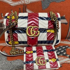 GUCCI ❤️🌟GG MARMONT TROMPE L’OEIL BAG W/ MATCHING WALLET⭐️